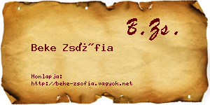 Beke Zsófia névjegykártya