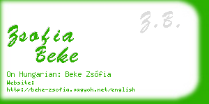 zsofia beke business card